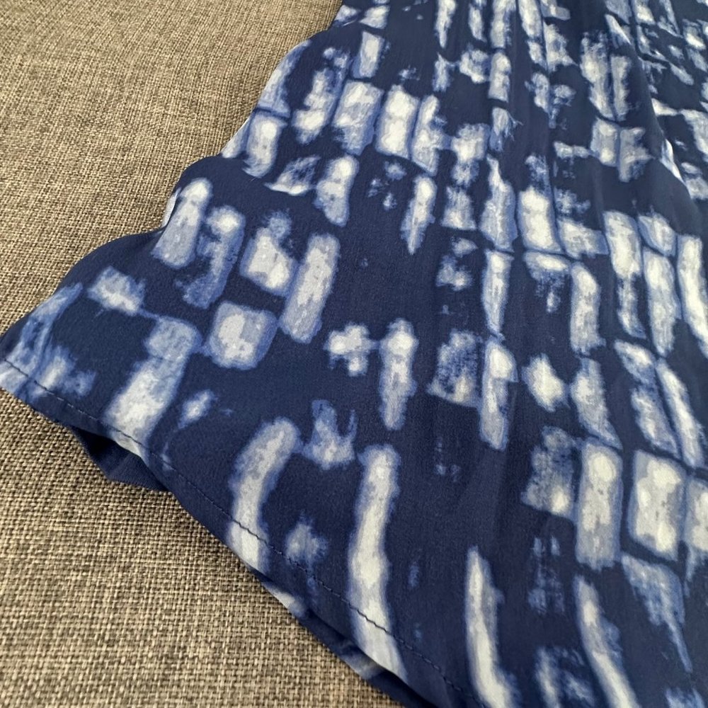 H By Halston Sleeveless Blouse Blue Layered Tie Dye 22W Brand New Polyester Rayo - Picture 9 of 11